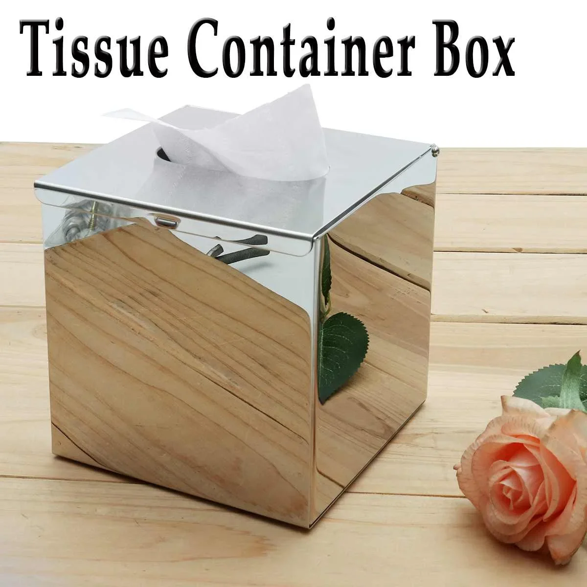 Paper holder elegant chrome car household cube square tissue box container stainless steel carton towel napkin holder