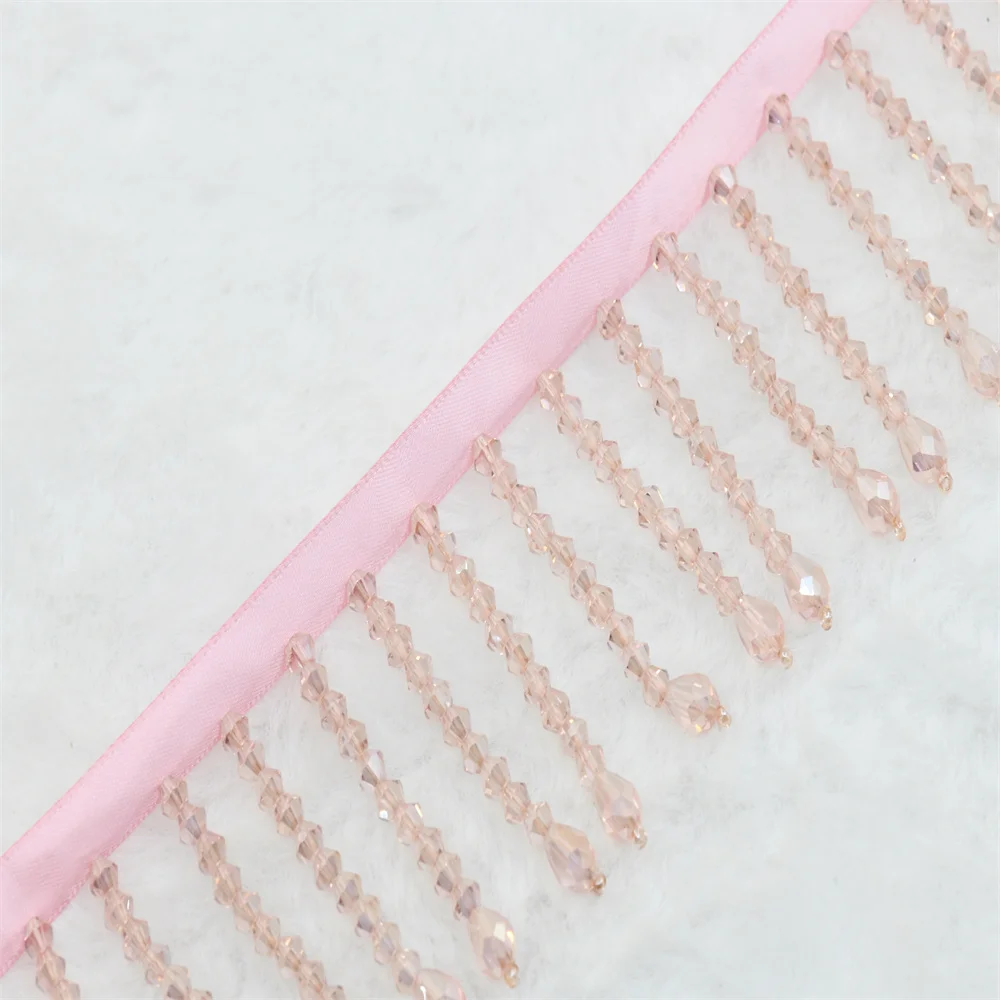5.5cm crystal beads curtain tassels Tassel Fringe trimming for dress costumes crafts 1 yard