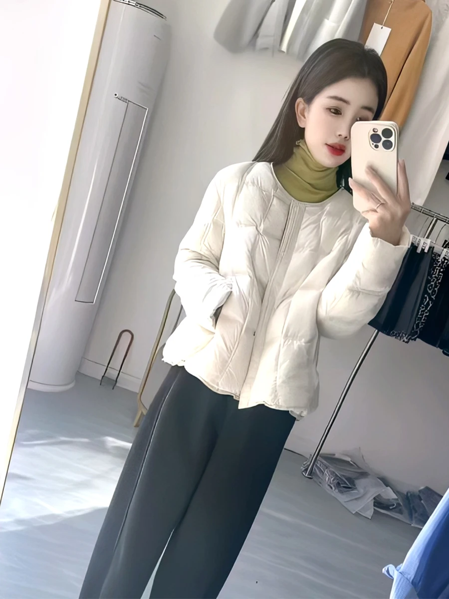 

Korean Sle Pure Color Zipper ort Cotton Jaet Women's Winter New Thin Casual Simple Faion Outerwear Commute