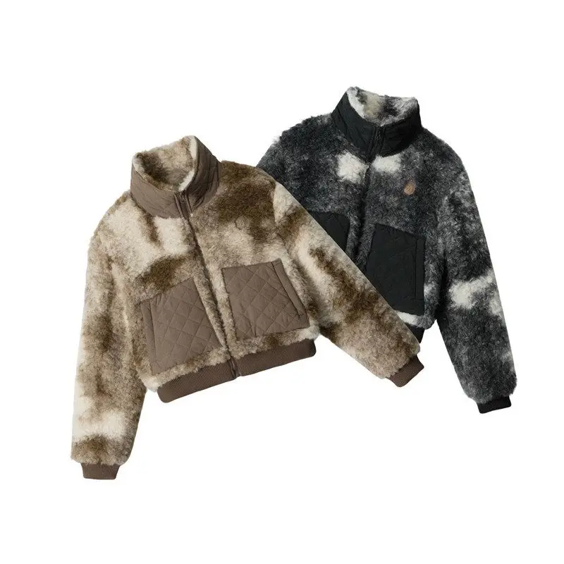 

HeyHenry2025 American Sle Women's ort Lamb Velvet Jaet Thiened Stand Collar Cotton Clothes New Sle Commute Korean L...