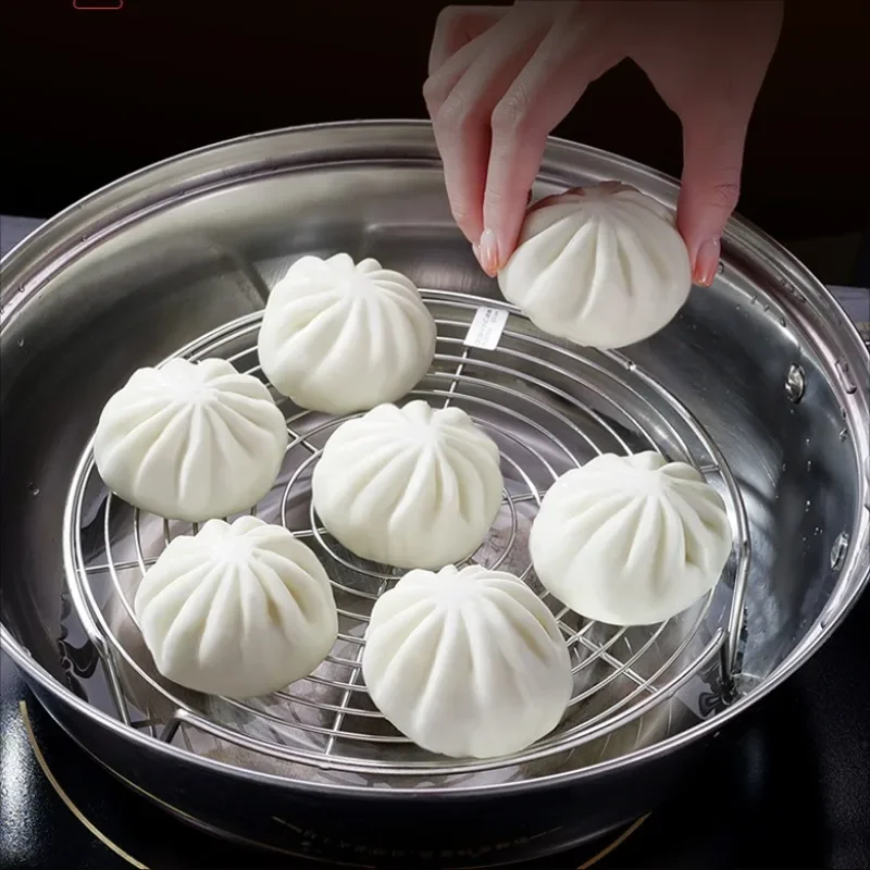 1PC 304 Griglia A Vapore In Acciaio Inox All'interno Fornello di Riso Cremagliera A Vapore Cannotto A Vapore Pane Al Vapore Per Uso Domestico Alto Vassoio Per La Cottura A Vapore