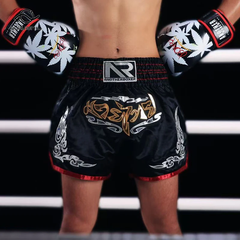 

Muay Thai Shorts 2025 Thai Boxing Shorts Women Men Child Embroidery Kickboxing Training Pants Sanda Martial Arts Fight Equipment