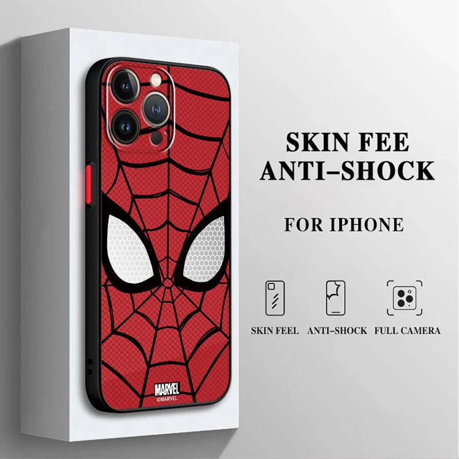 Marvel Superhero Spider-Man Cool For iPhone 16 promax Phone Case for iphone 13 case Silicone Transparent Shockproof Soft Covers