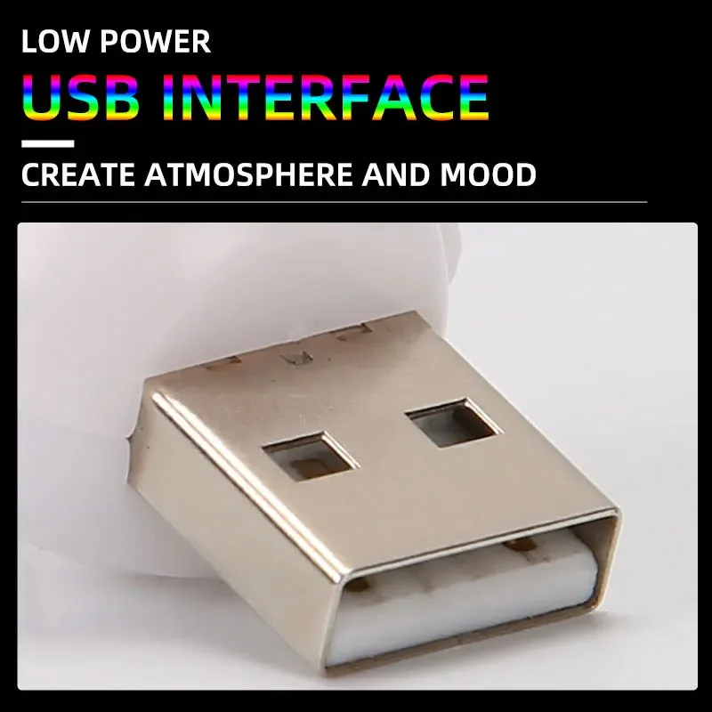 5 قطعة USB التوصيل مصباح متعدد الألوان مصباح محمول الكمبيوتر القراءة مصباح سيارة الداخلية ديكور جو لغرفة النوم ضوء الليل #6
