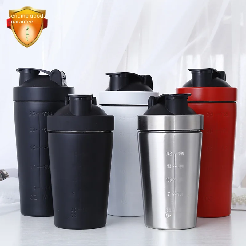 [Wholesale] single-layer food grade stainless steel 304 portable cup water Cup fitness exercise 600ml double-layer shake Cup