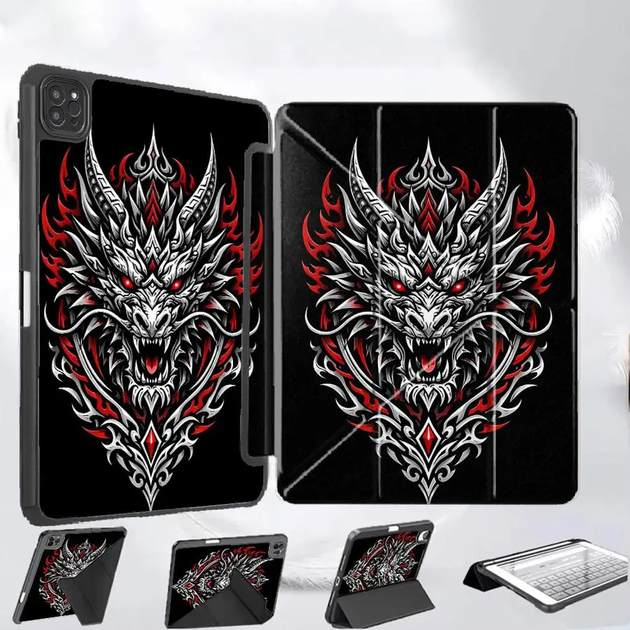 

Чехол-подставка Flame Dragon для планшетов iPad Pro 11-го, 10-го, 9-го, 8-го, 7-го поколений, 12.9 дюймов, Air 4, 5, M3, M2, M4, 11 дюймов Pro 2025, Mini 6, 7