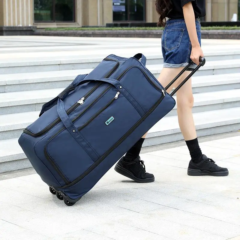 

Дорожная сумка с удлиненной вместительностью, 32-дюймовая сумка для багажа из ткани Оксфорд, складная сумка для буксировки, большое расширение 75 см/85 см