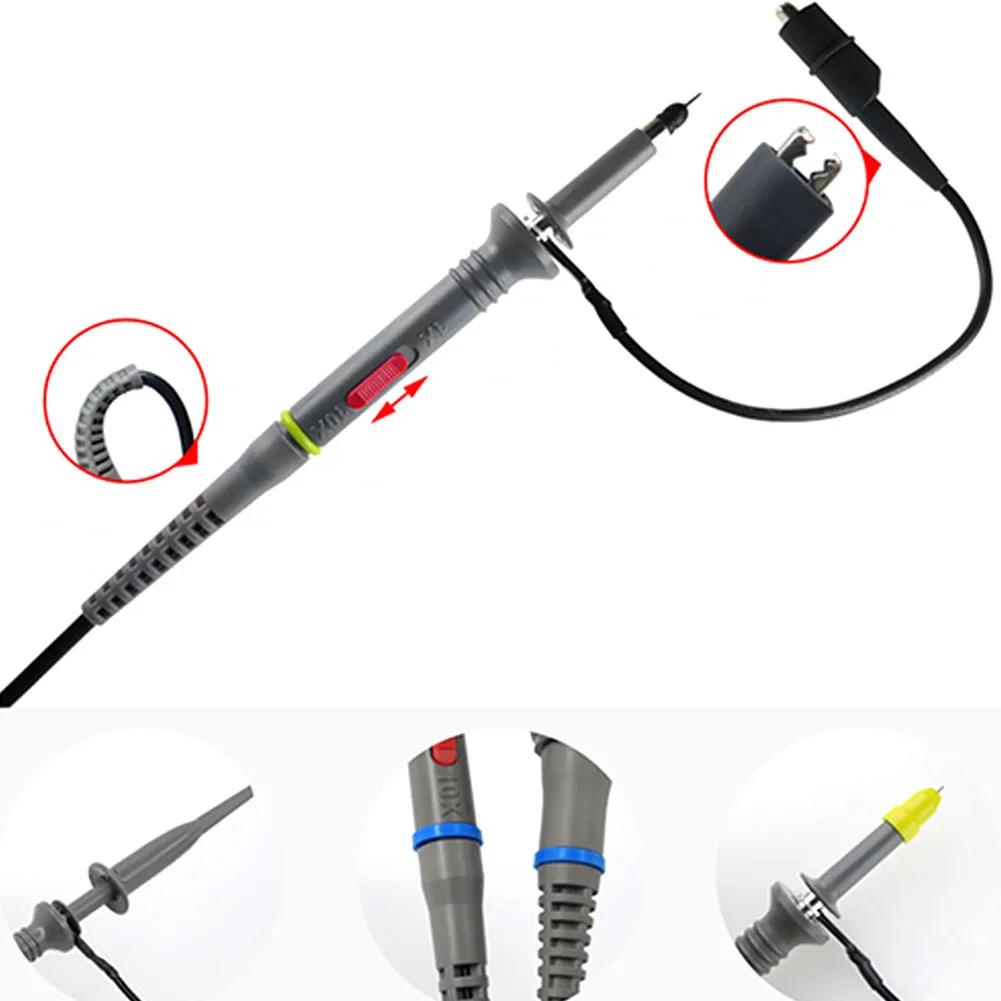

Useful High Quality Oscilloscope Probe Oscilloscope Scope 10 To 1 100MHZ 110cm P6100 Probe 2 Pieces Of Black Gray