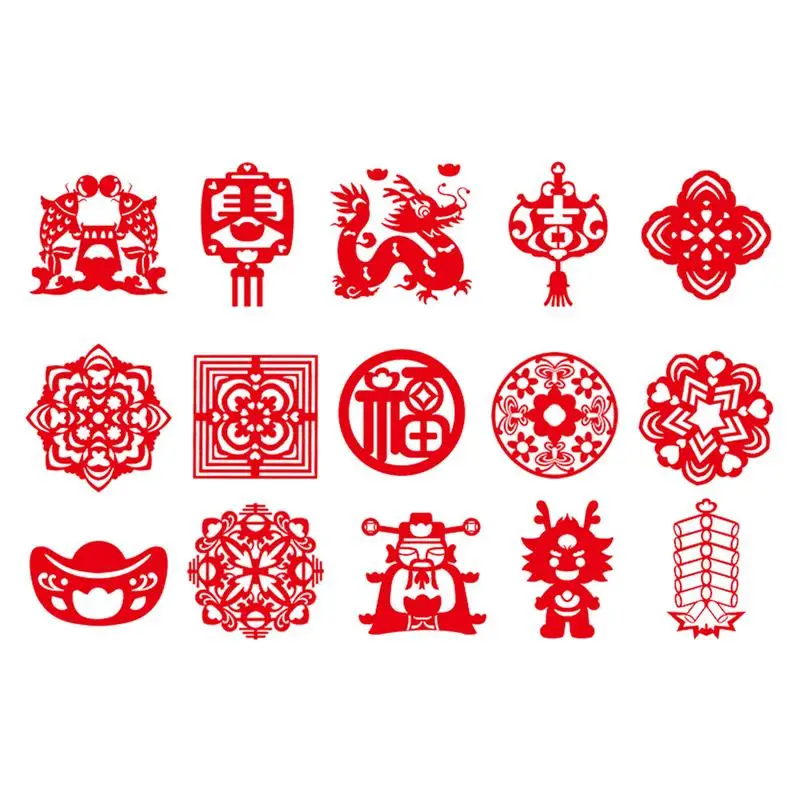 Chinese New Year Paper Cutting Kit Spring Festival Paper-Cut Kit Early Learning Chinese Paper Cutting Toy Festive Spring Decor
