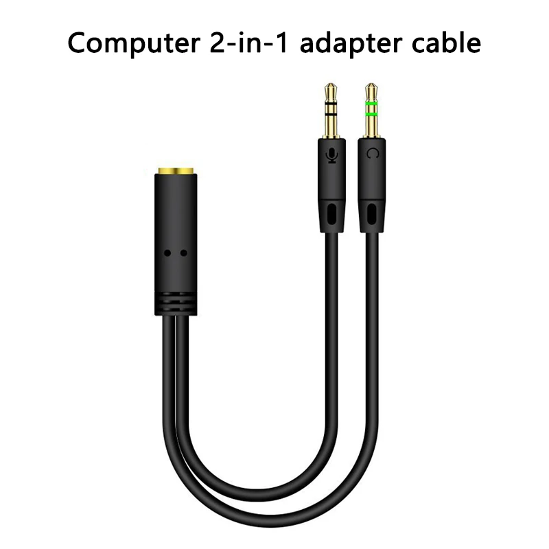 

Y Splitter Cable 3.5mm 2 in 1 Male To Female AUX Audio Cable MP3 MP4 Stereo Plug Adapter Jack For Headset Headphone computer