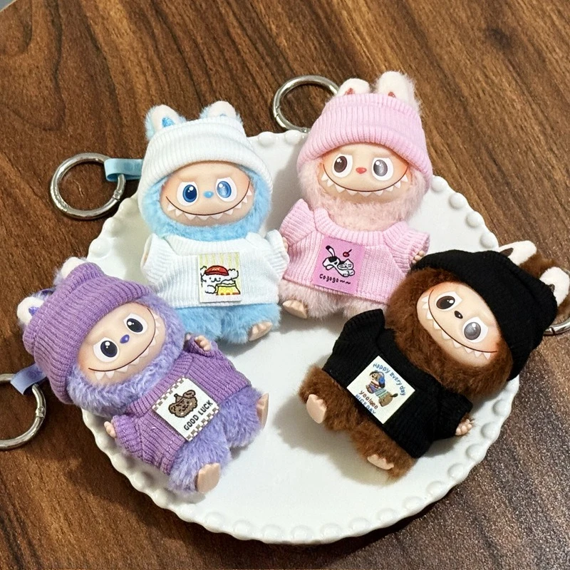 Ropa para muñeca Labubu, conjunto de camiseta y sombrero con solapa de punto, conjunto para Labubu 4,0, Pin de los monstruos para la serie Love, accesorios DIY