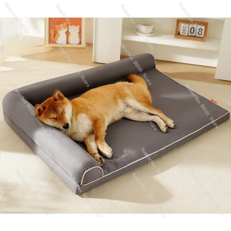 Large Dog Bed Sofa Four Seasons Removable Washable Waterproof Pet Mat L Shaped Kennel Cushion Summer Cooling Sleeping Pad Soft