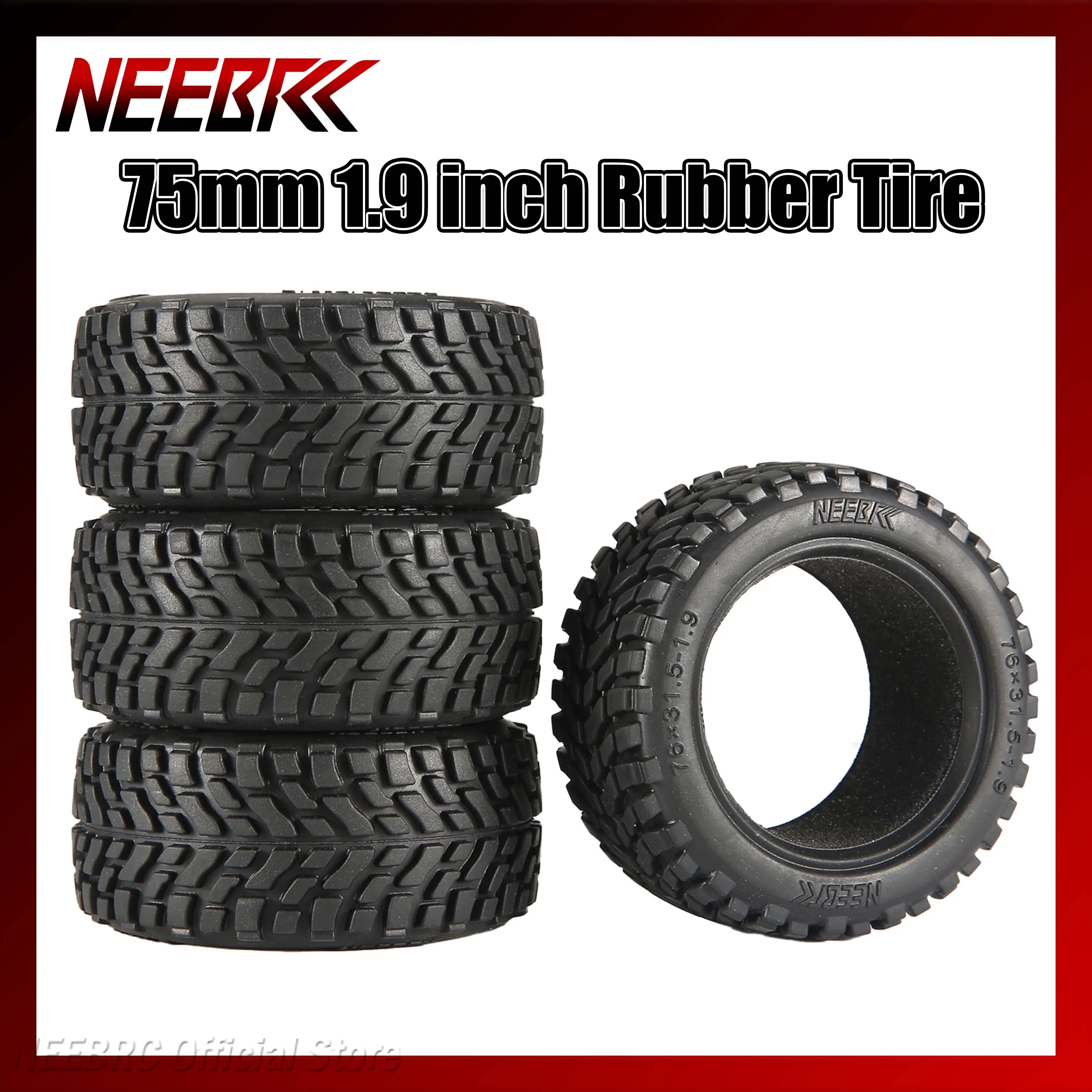 4PCS NEEBRC 75mm 1,9 zoll 1/10 RC Auto Gummi Reifen Rad Reifen Hex Felge Nabe für 1/14 1/16 Off-road Klettern HPI Wltoys 144001   Teil