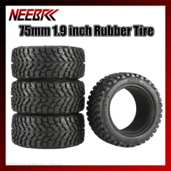 4PCS NEEBRC 75mm 1.9 inch 1/10 RC Car Rubber Tyre Wheel Tire Hex Rim Hub for 1/14 1/16 Off-road Climbing HPI Wltoys 144001 Part