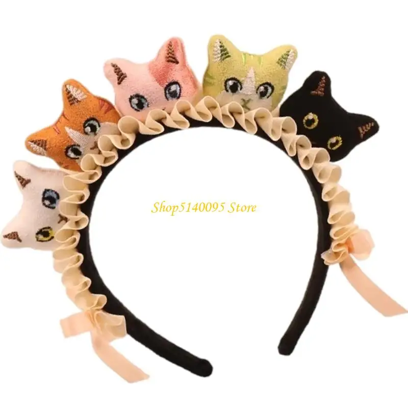 DXAE Creative Cats Headband Cats Hair Hoops Funny Cartoon Headdress Hair Accessories Photo Booth Props for Dressing Up Party