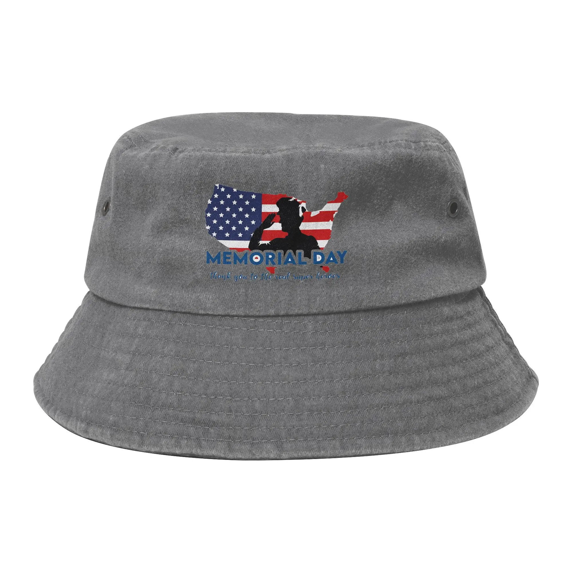 Memorial Day Patriot Bucket Hats Unisex Outdoor Remember and Honor Distressed Denim Fisherman Caps Summer Travel Bob Hat