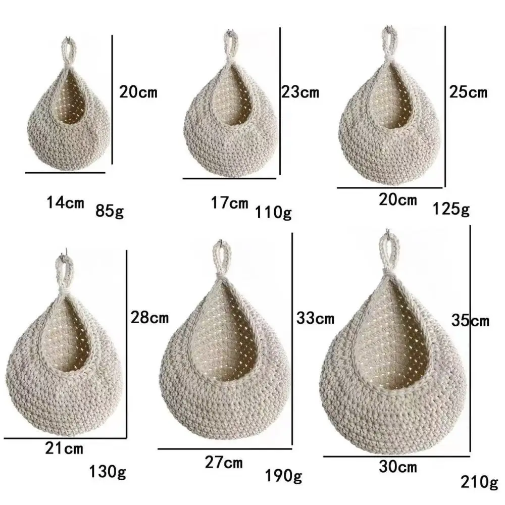 Wall Hanging Fruit Storage Net Handmade Cotton Rope Organizer Kitchen Vegetable Mesh Pouch Breathable Bohemian Decor