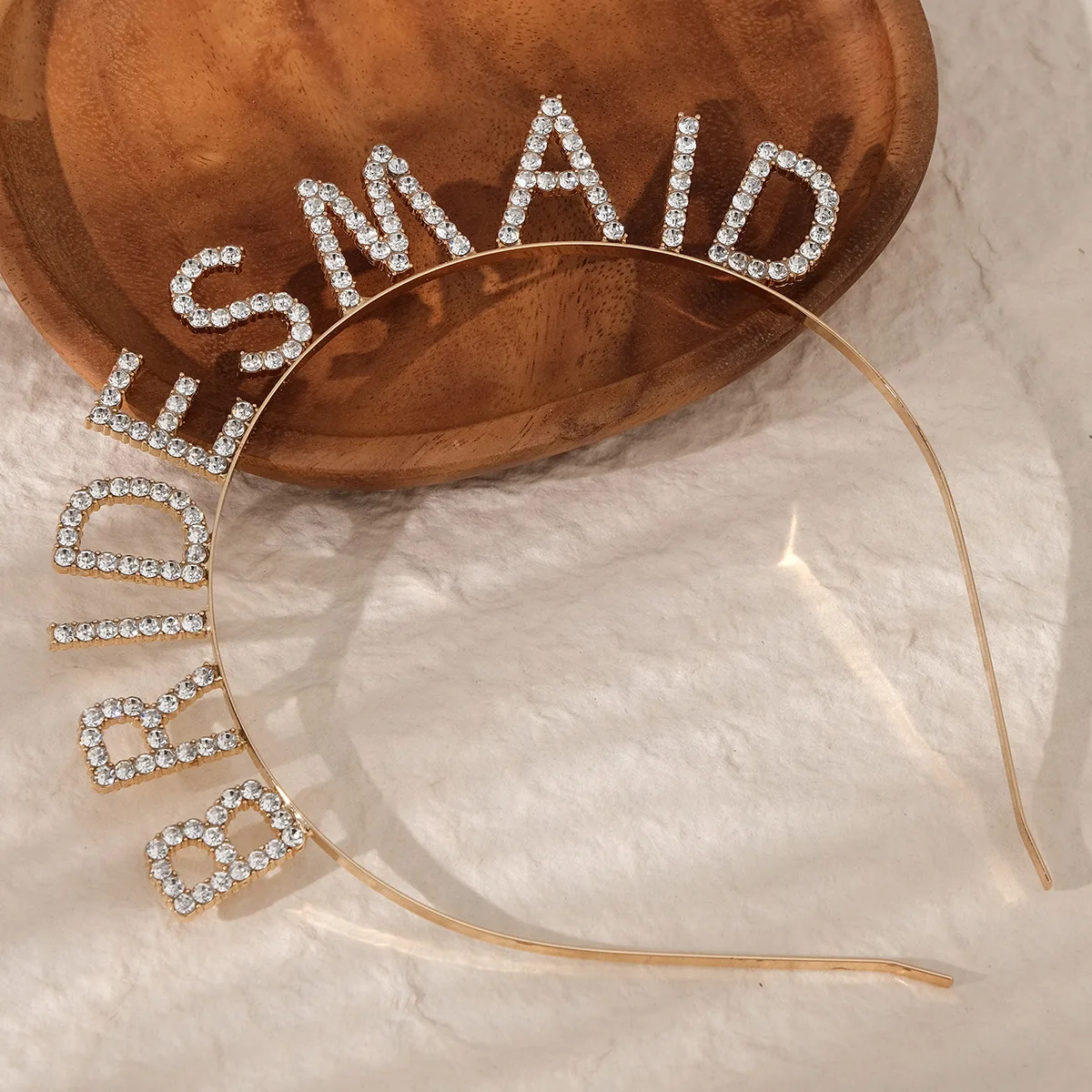 Criativo alfabeto dama de honra headpiece-noiva smaid completo strass bandana hairband festa de casamento acessórios para o cabelo