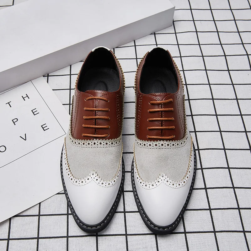 Golden Sapling Retro Brogue Shoes Men\'s Oxfords Elegant Dress Flats for Men Fashion Party Footwear Casual Business Formal Shoe