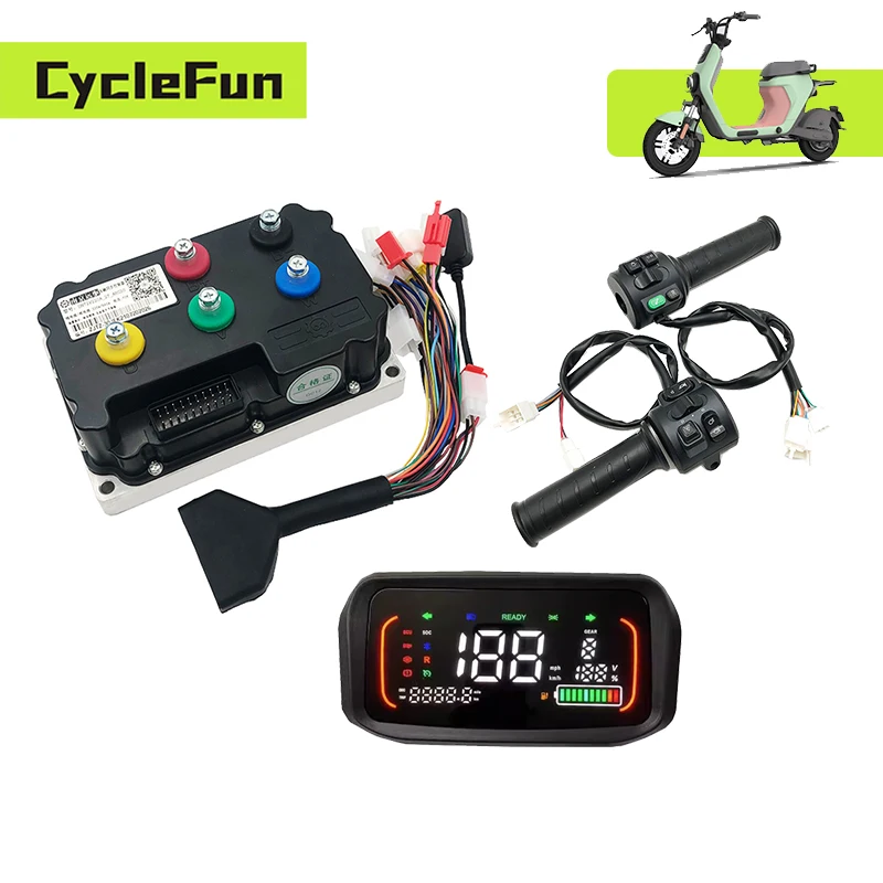 

Fardriver 96V 330A ND96530 BLDC Sine Wave Controller With N7 Display And T08 Throttle For Electric Motorcycles Scooter