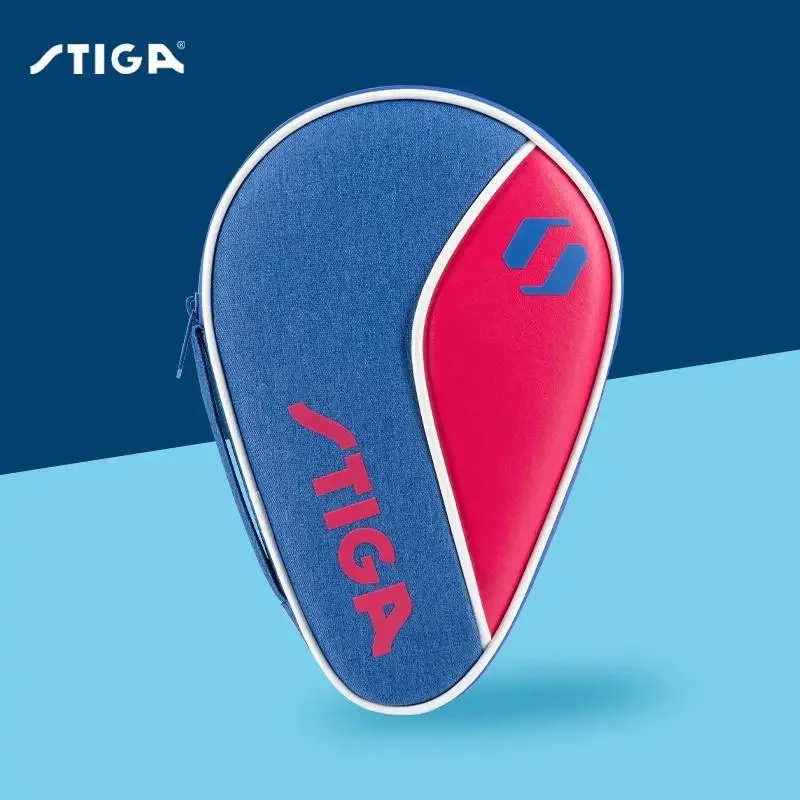 STIGA Tafeltennisracketkoffer, beschermhoes voor racket, dubbele laag, tas in pompoenvorm, geschikt voor zowel horizontale als verticale rackets, universeel.