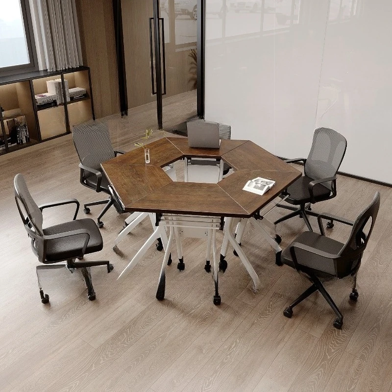 Solid wood conference table black reception negotiation desk high-end table and chair combination