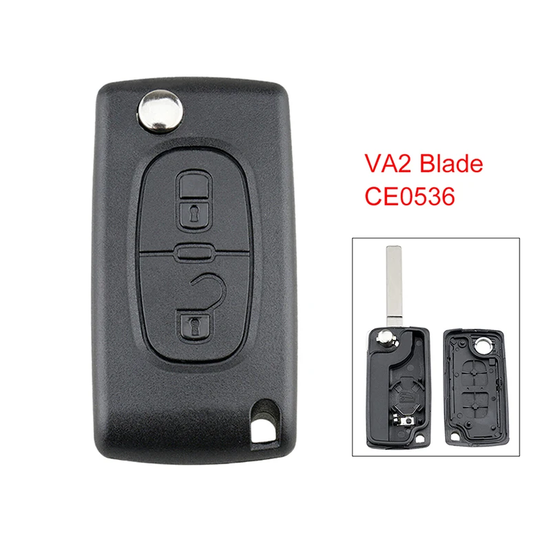 2 Button Car Remote Key Fob Case Replacement Accessories For Citroen C2 C3 DS3 Berlingo Car Black Flip Remote Key Fob Case