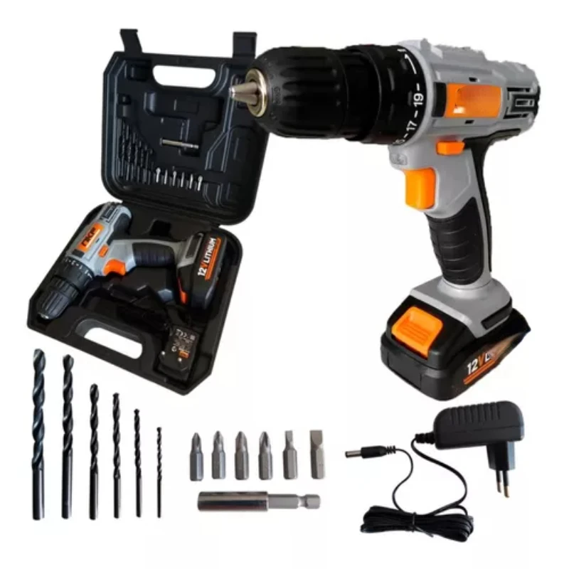 10mm FP12X Wireless Screwdriver Drill + Accessories with Carrying Case