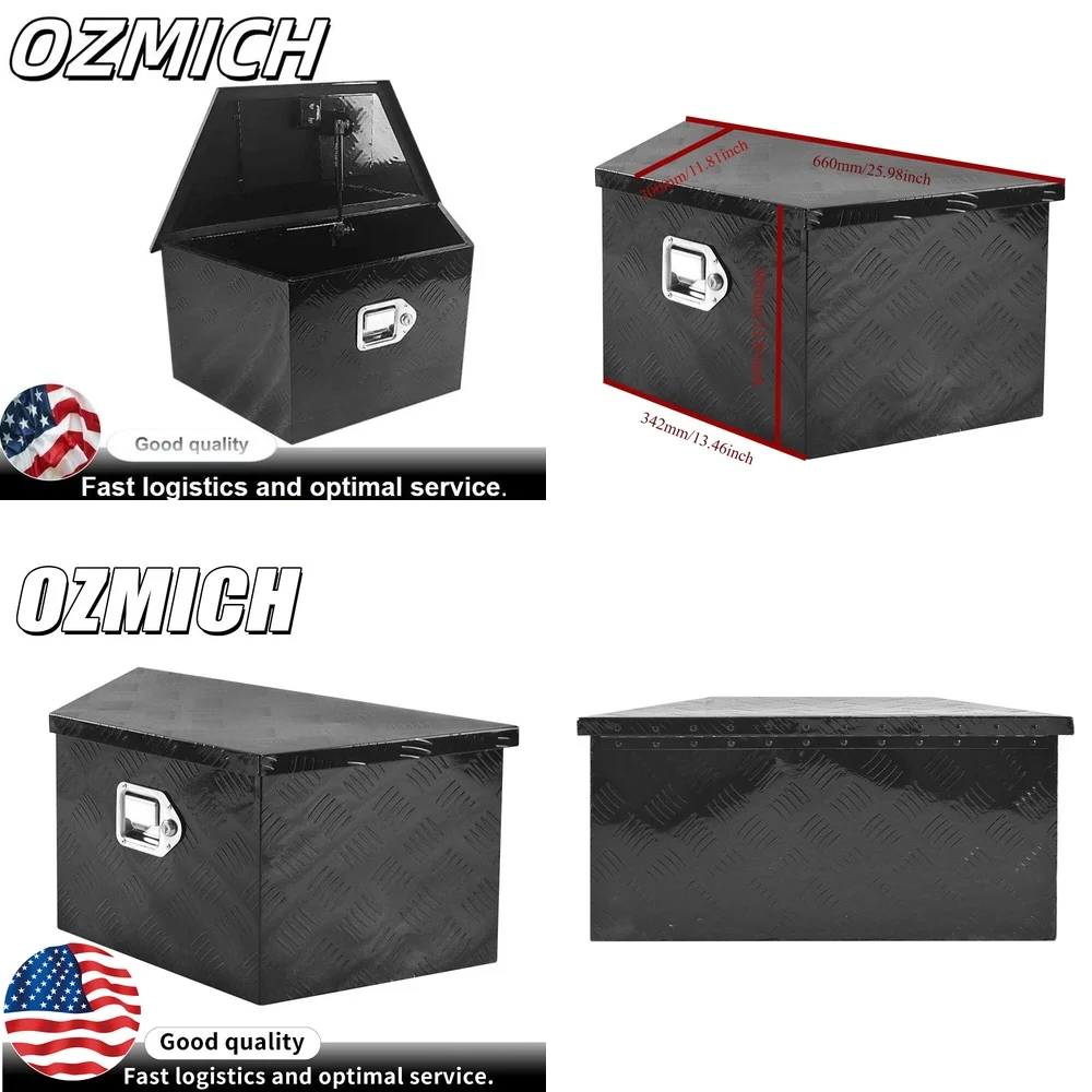 

Tool BoxHeavy Duty Aluminum Trailer Tongue Tool Box 26x13.3x12 for RV Storage