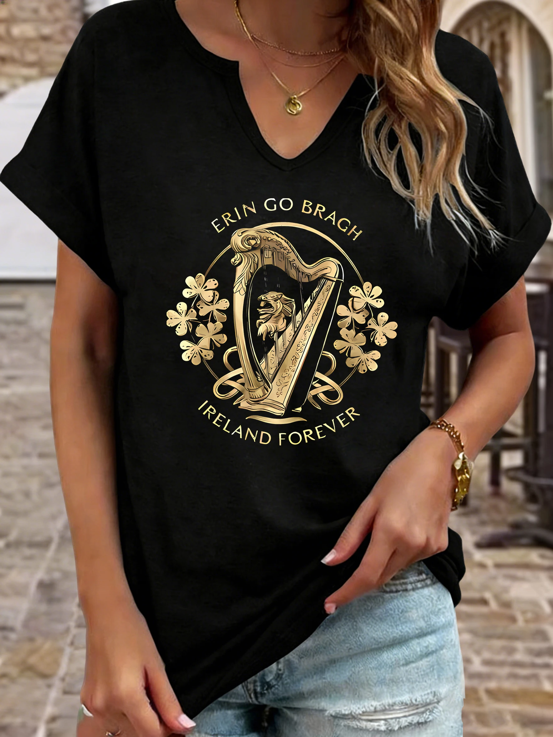 Women's Summer Crew Neck Short Sleeve T-Shirt, 