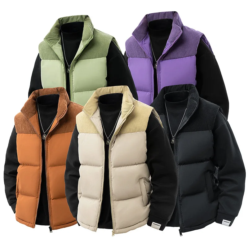 

2025 Autumn/Winter New Men's Vests, Casual Tops, Cotton Coats, Warm Cotton Jackets, Warm and Thick, Men's Down Jackets