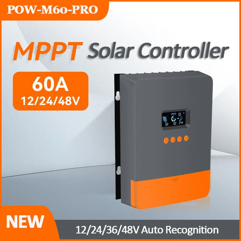 

MPPT 60A Solar Charge Controller 12V 24V 36V 48V ABS Regulator Home Work Solar Panel Automatic Detect LCD Display BatteryCharger