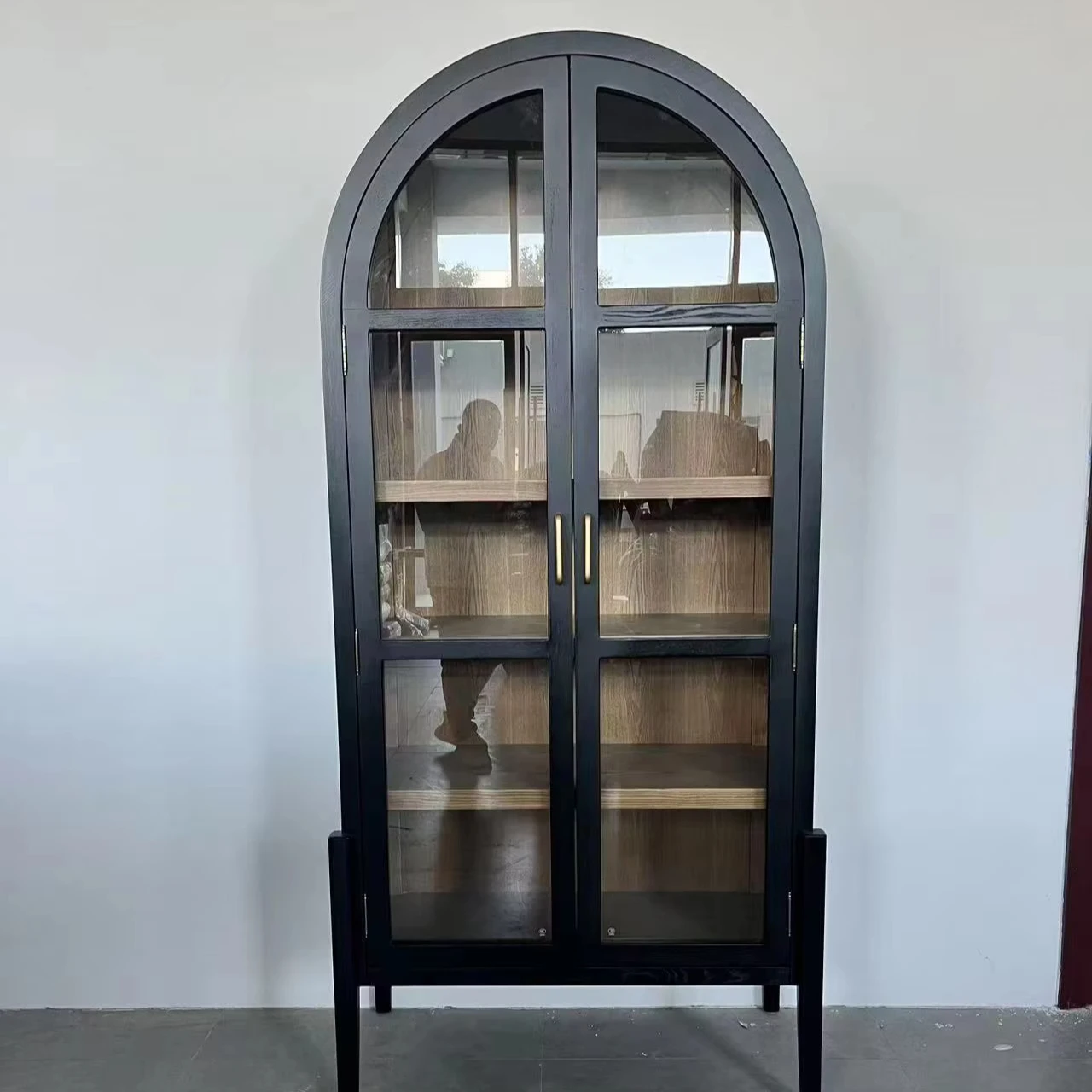 

American luxury solid wood locker living room tempered glass wine cabinet exhibition hall wine rack