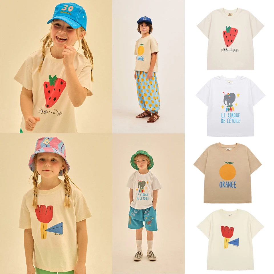 

Korean JM Kids Tee Shirts 2024 Summer Girl Boy Short Sleeve T Shirt and Shorts Set Printed Children T-shirt Casual Pant Clothing