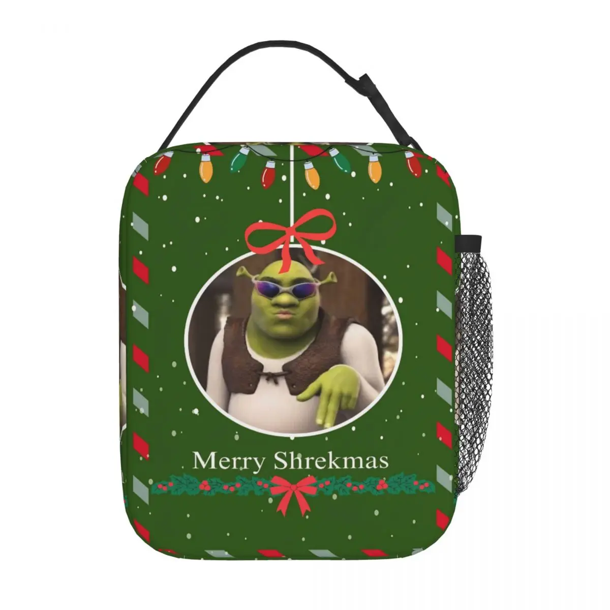كوميديا عيد ميلاد سعيد Shreks معزول أكياس الغداء حقيبة حرارية قابلة لإعادة الاستخدام حقيبة محمولة علب الاغذية للرجال النساء نزهة الشاطئ