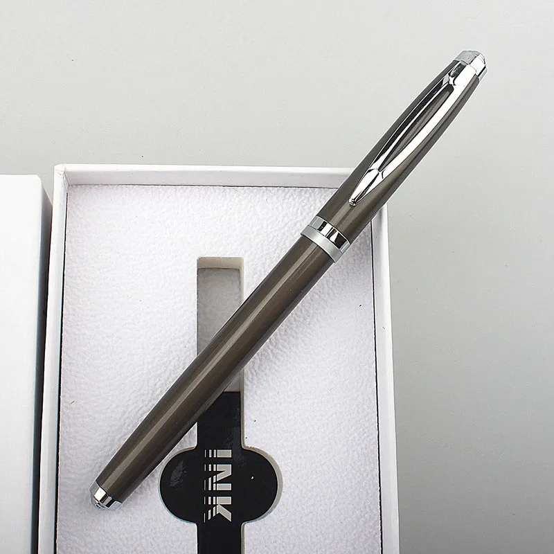 

1PC Portable Metal Rollerball Pen meeting minutes signature Metal metallic grey Black Refill