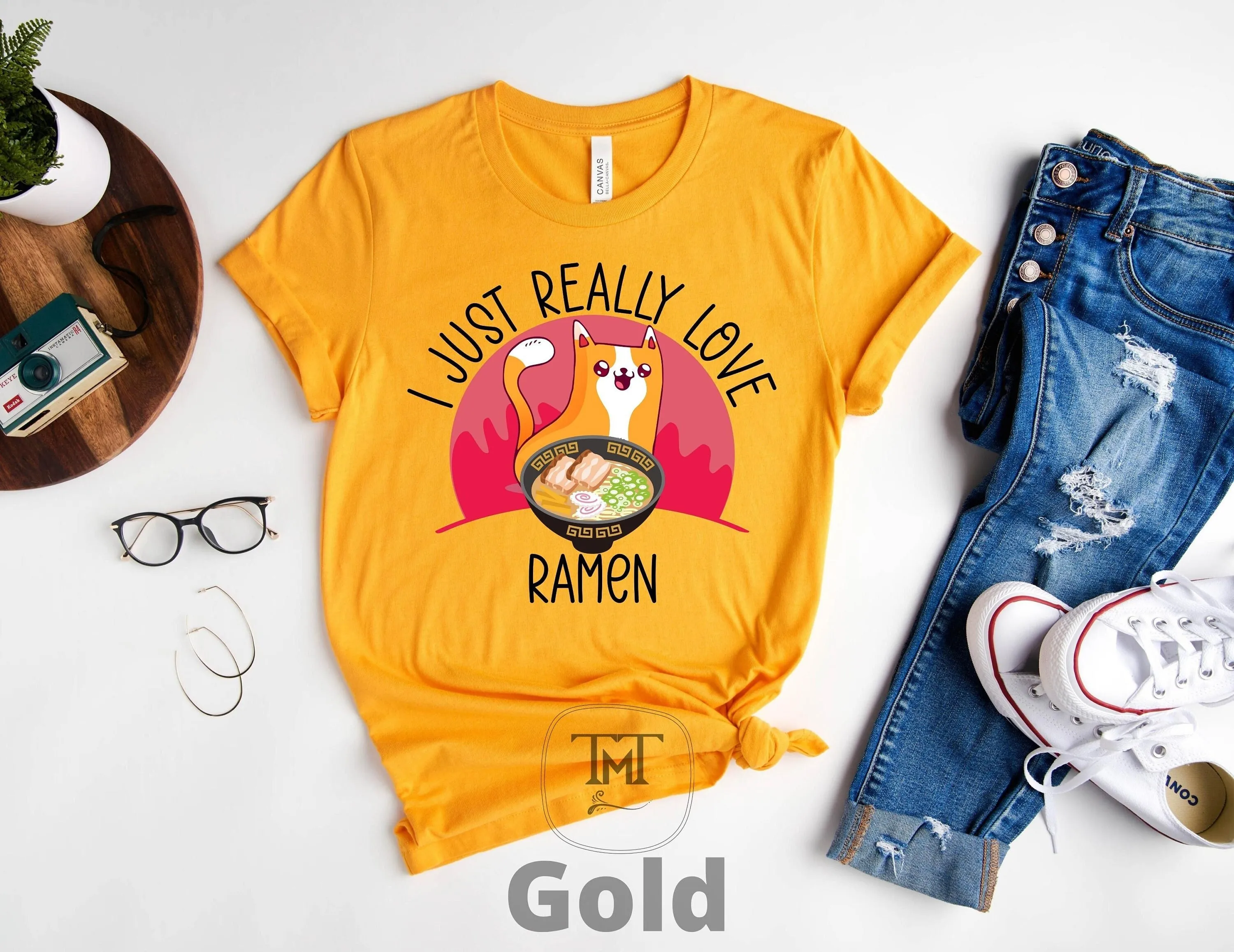 I Just Really Love Ramen T-Shirt, Ramen Lovers, Asian Food Foodie Japanese Noodle Shirt, Japan Anime Shirt, Ramen Cat Shirt