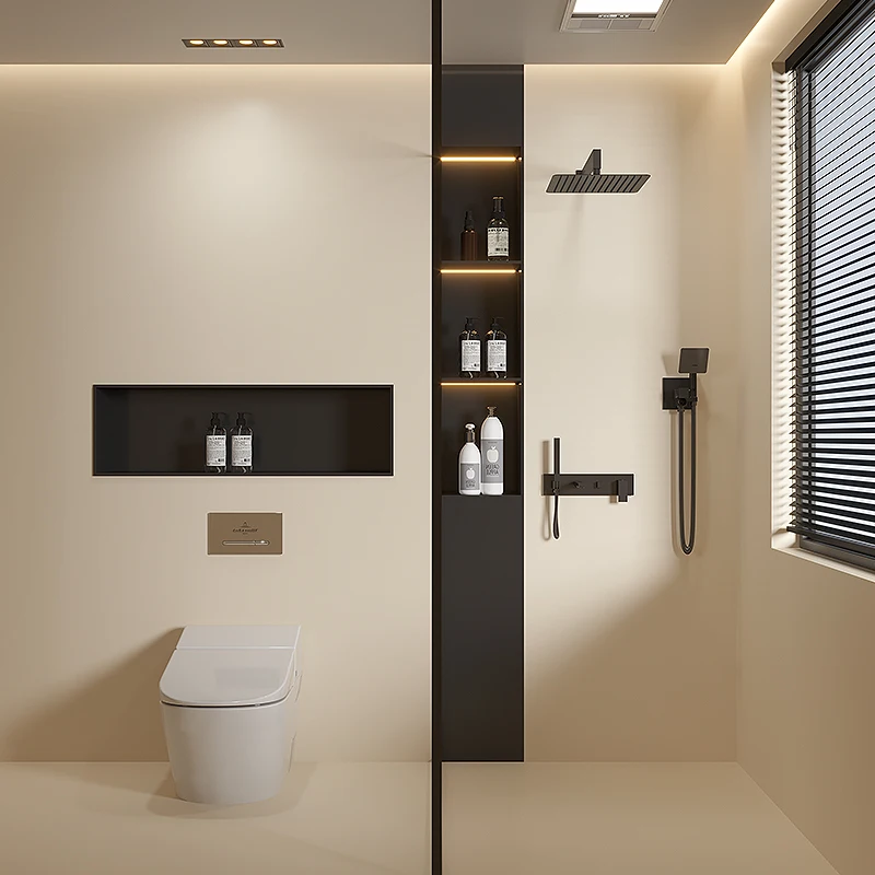 Factory Direct Bathroom Embedded Toilet Shelf TV Seamless Welding Anti-fingerprint Nano Stainless Steel Niche