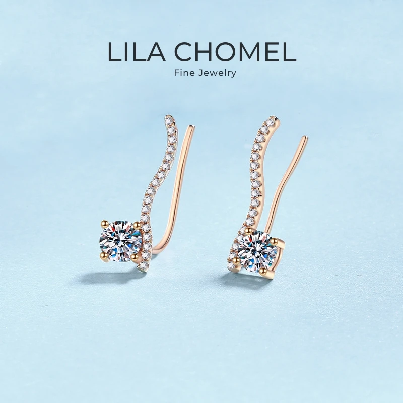 

Valentine's Day Girlfriend 18K Rose Gold Stud Earrings Daughter Birthday Gift Girl 1CT Moissanite Diamond Women Christmas Gift