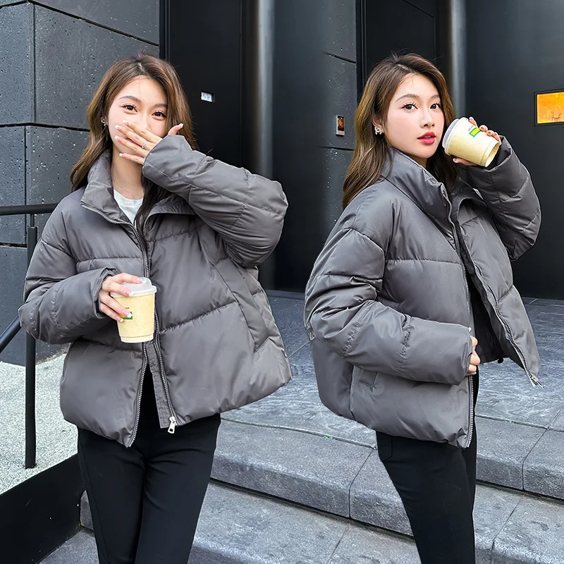 Women Puffer jacket 2023 Winter Short Down Cotton Coat Women New Black Casual Thickened and Slimming Cotton Jacket Bread Jacket