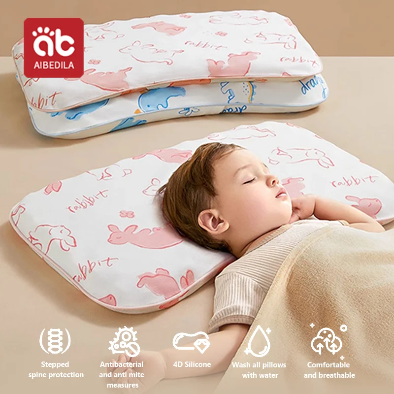 AIBEDILA Newborns Baby Latex Pillows Safe Anti Roll Sleep Pillow Soft Breathable Pillow Cushion for ages 1-6  Things Bedding