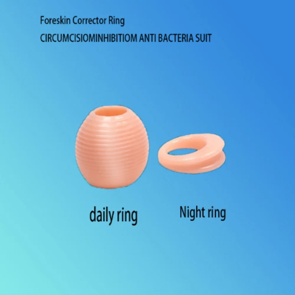 2Pcs TPE Male Foreskin Corrector Resistance Ring Delay Ejaculation Penis Rings Sex Toys for Men Daily/Night Cock Ring