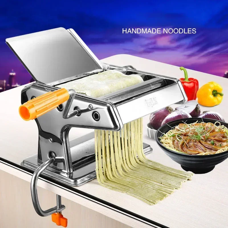 Small Household Pasta Machine Two Knives Multi-Kinetic Energy Manual Noodle Machine Stainless Steel Household Kitchen Tools