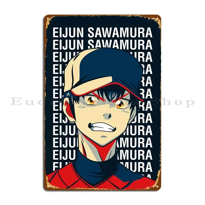 Eijun Sawamura Ace Diamond Metal Sign Cinema Funny Iron Funny Personalized Tin Sign Poster