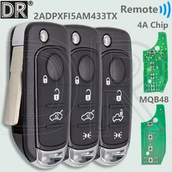 DR OEM 4A Chip PCB/MQB48 Chip 433MHz Car Remote Key Or Shell 2ADPXFI5AM433TX For Fiat 500X Egea Tipo Crono Toro 2016 2017 2018