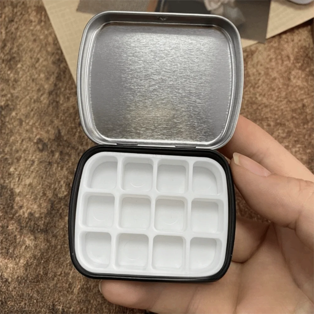 

Durable Portable Empty Watercolor Tin Box Mini 12/24 Grids Watercolor Paint Palette Watercolor Tin Box Art Supplies