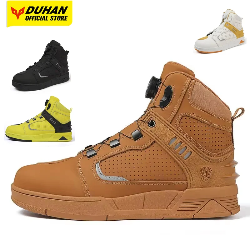 

Новые мотоциклетные ботинки, мужские всесезонные мотоциклетные ботинки, дышащая мотоциклетная обувь из коровьей кожи, противоскользящие гоночные ботинки