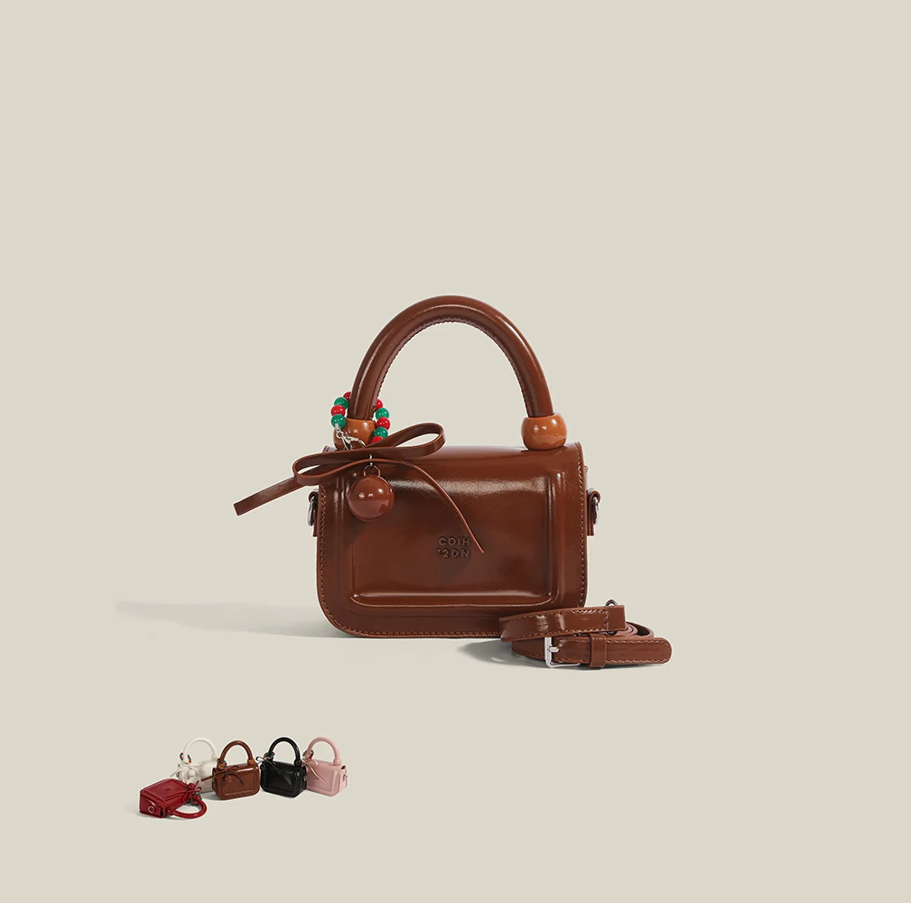 

Women's Small Square Bag Solid Color Glossy PU Handbag Fashion Sweet Texture Leather Shoulder Bag New Exquisite Crossbody Bag