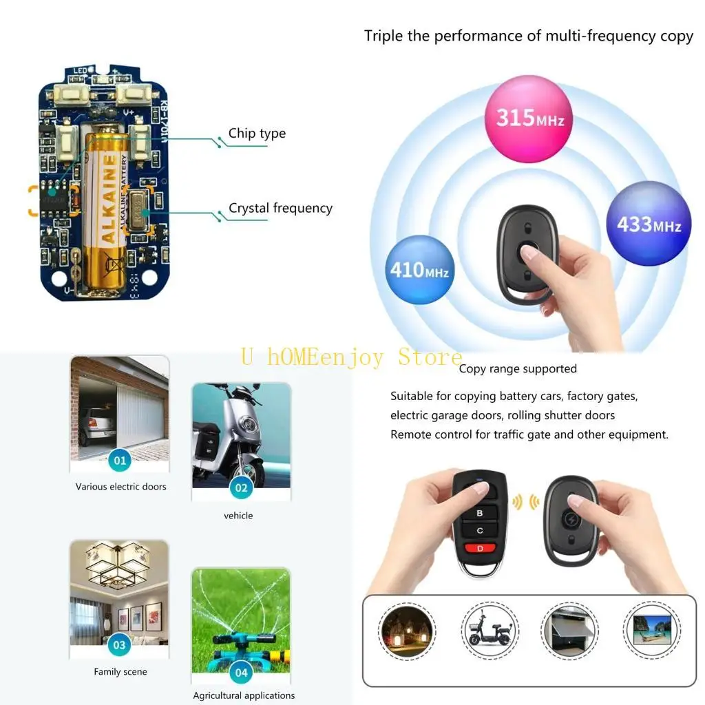 B0KF Universal Electric Vehicles Remote Control Convenient and Safe Operation Electronic Door Control Duplicator 433/315MHz