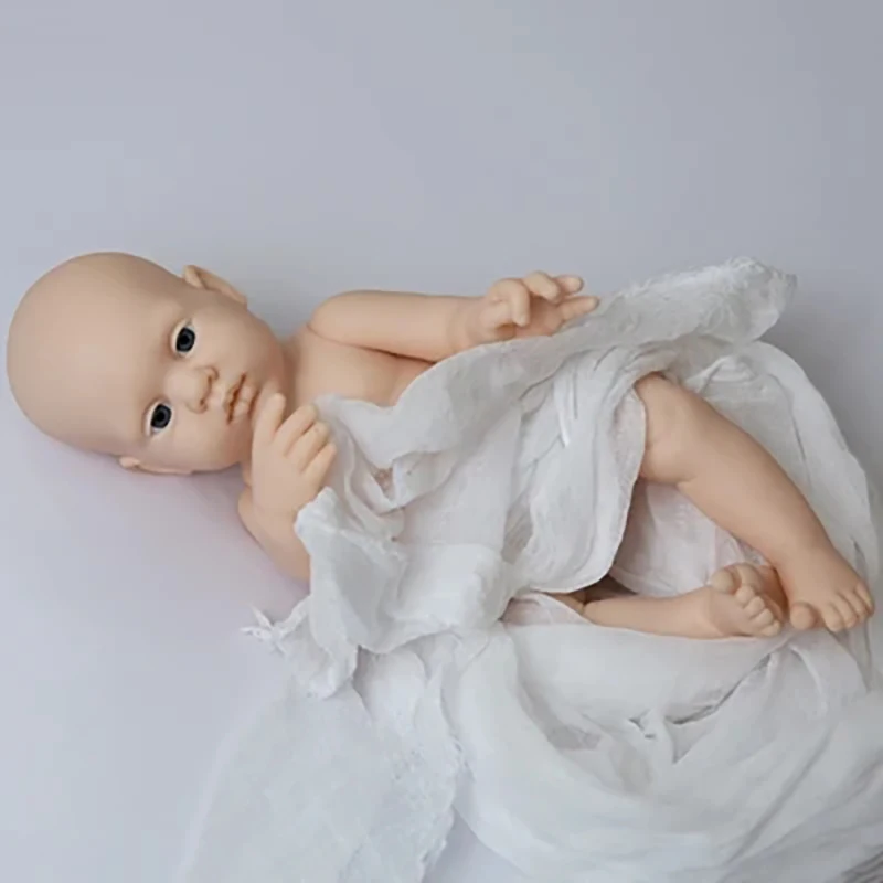 16inch Full Body Reborn Doll Kit Blinkin Soft Flexible Vinyl Unfinished Doll Parts with Eyes Birthday Christmas Gifts